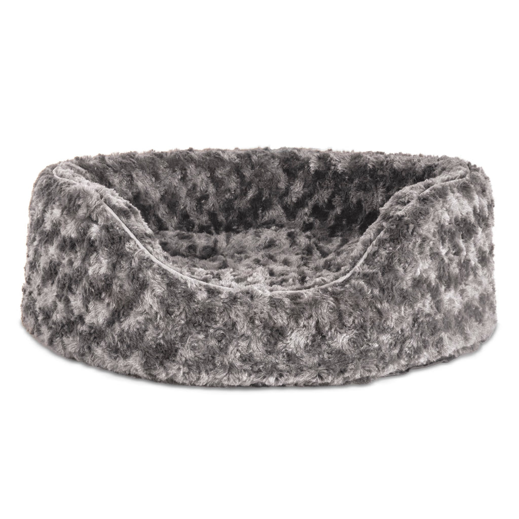 FurHaven Pet Products Ultra Plush Oval Pet Bed for Dogs & Cats - Gray, Small