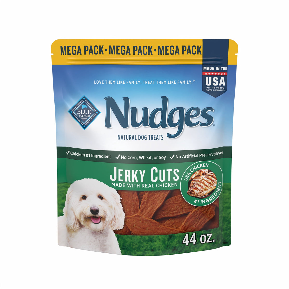 Blue Buffalo Nudges Jerky Cuts, Natural Dog Treats, Chicken Jerky, 28oz Bag