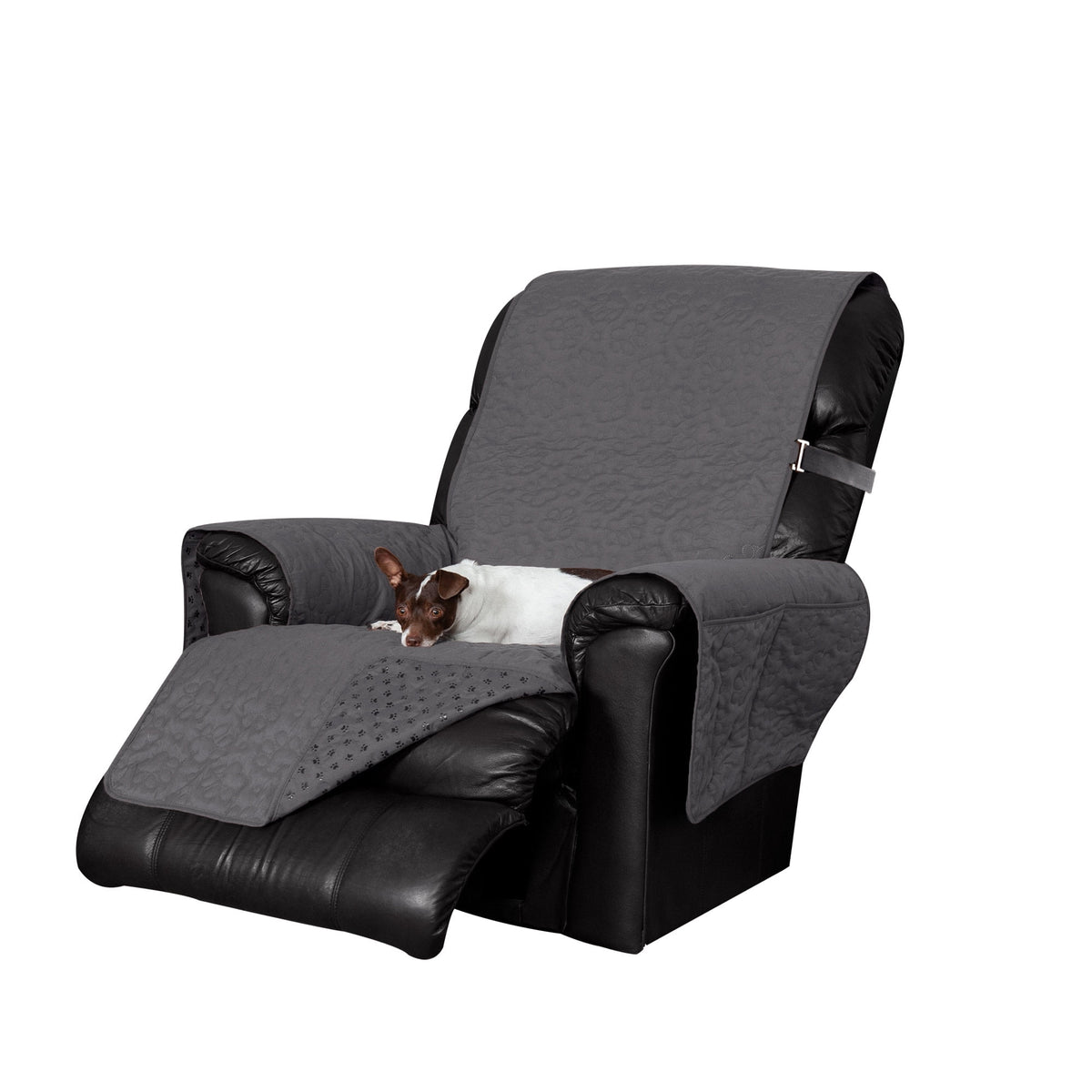 FurHaven Pawprint Non-Skid Sofa and Chair Furniture Protector for Dogs and Cats - Sofa, Dark Brown