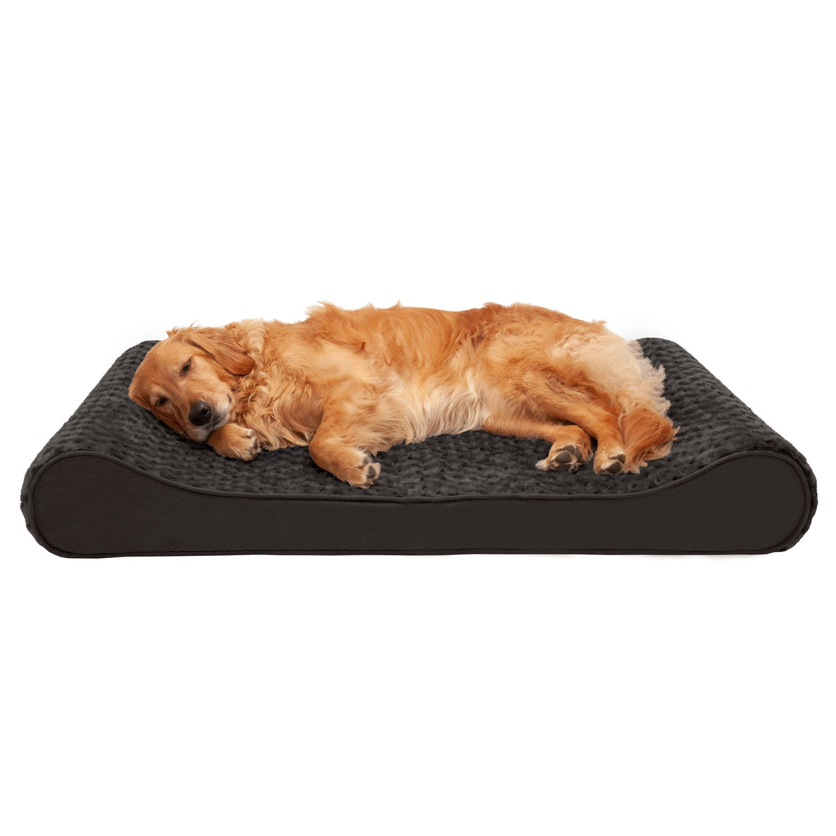 FurHaven Ultra Plush & Suede Gel-Top Luxe Lounger, Chocolate, Jumbo, 1 Count
