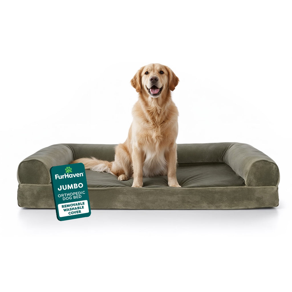 FH Faux Fur & Velvet Sofa - JM-Dark Sage