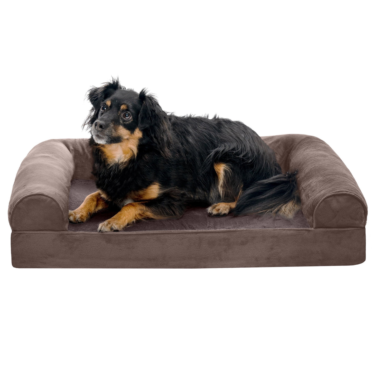 FH Faux Fur & Velvet Sofa - JM-Dark Sage