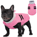 Kuoser Dog Coat Warm Pet Jacket with Eco-friendly Fur Collar, Windproof, Waterproof and Easy Hook-and-loop Closure, Pink, medium