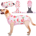 Kuoser Dog Surgical Recovery Suit Dog Cat Onesie after Surgery,Pink,L