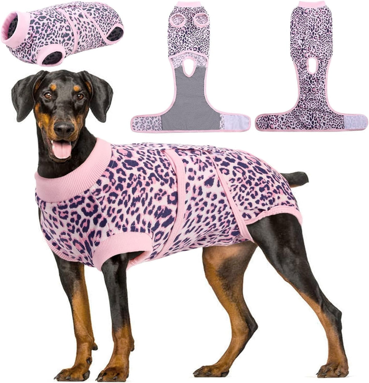 Kuoser Dog Surgical Recovery Suit, Recovery Suit for Female Male Dogs after Surgery, Brown, L