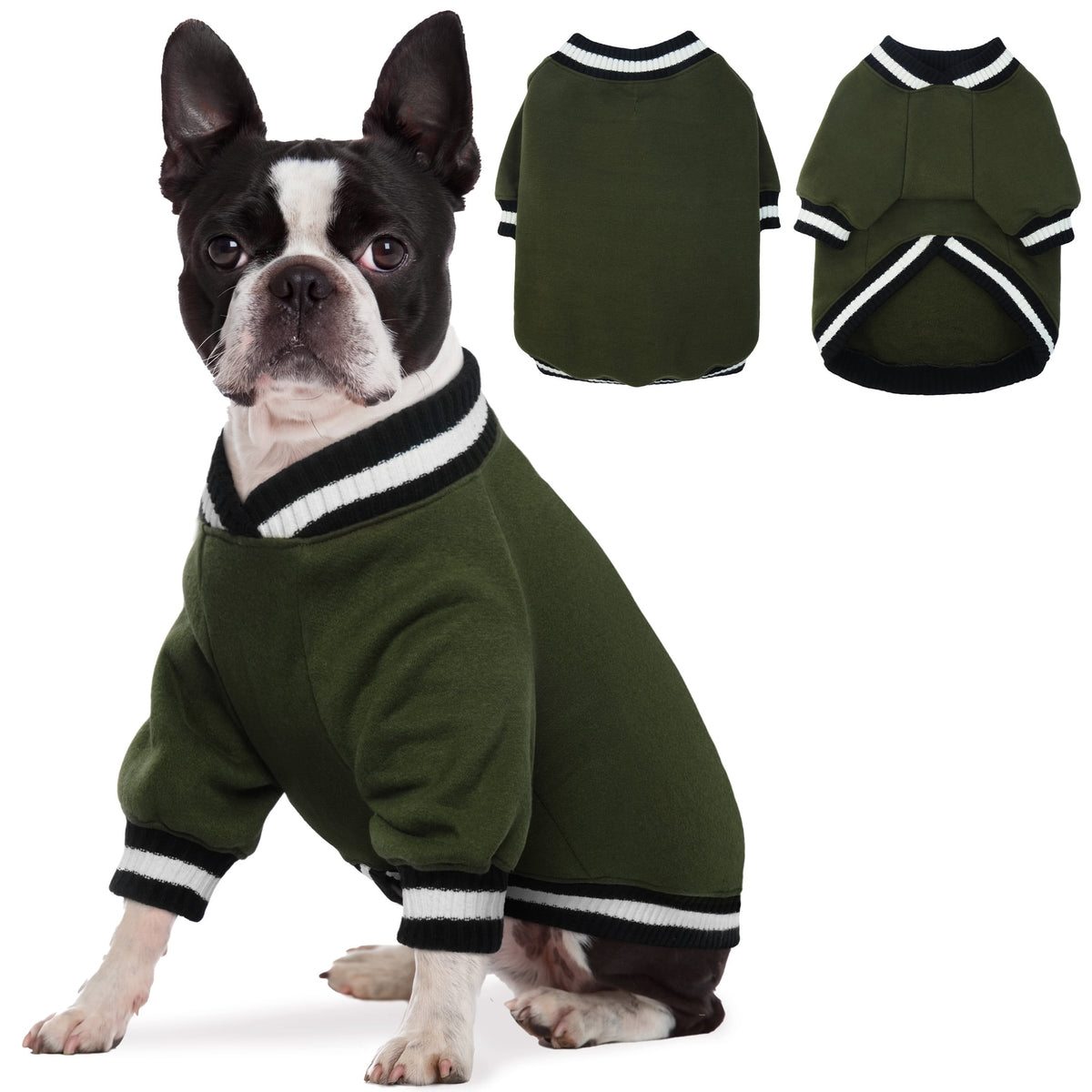 Kuoser Dog Winter Sweater, Cute Pet Pullover Vest, Soft and Thick Sweatshirt for Dogs and Cats, Green, XL