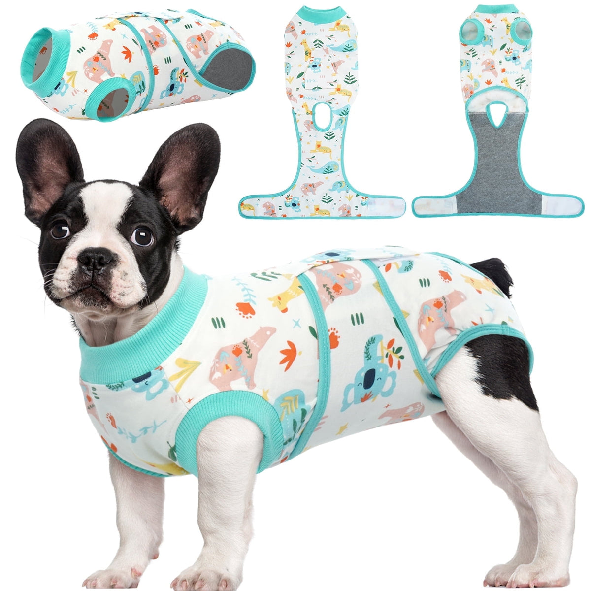 Kuoser Dog Surgical Recovery Suit Dog Cat Onesie after Surgery,Pink,L