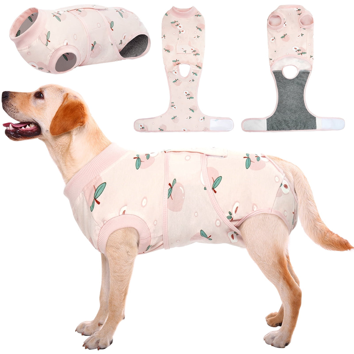 Kuoser Dog Surgical Recovery Suit Dogs Cat Onesie after Surgery,Brown,XL