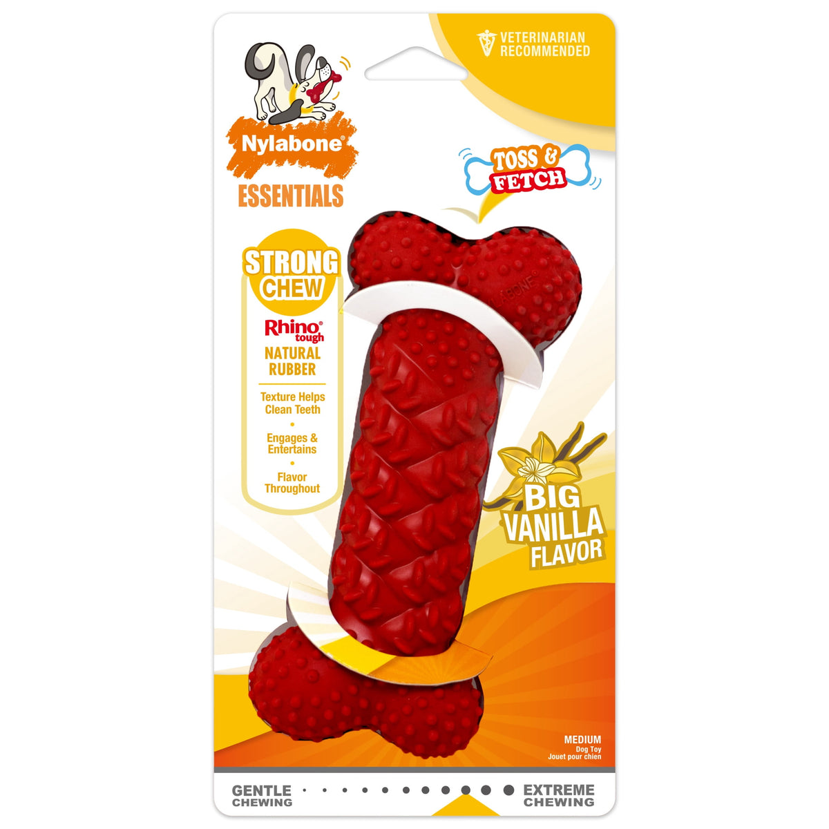 Nylabone Strong Chew Braid Bone Dog Toy, Dog Chew Toy, Vanilla Flavor, Medium, 1 Count