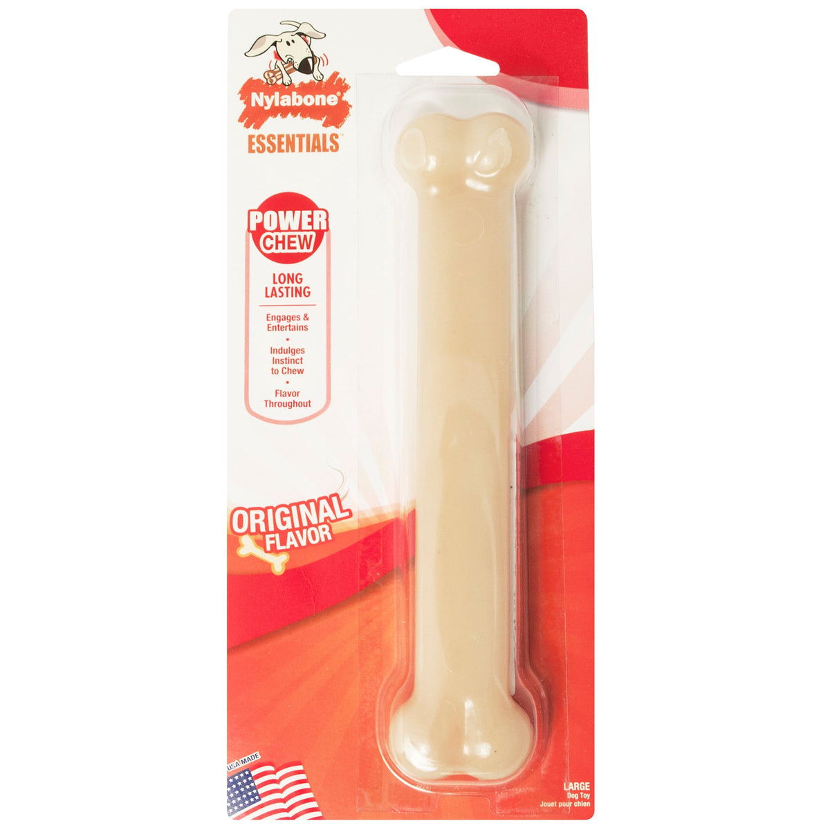 Nylabone Power Chew Original Bone Dog Toy, Dog Chew Toy, Original Flavor, Large, 1 Count