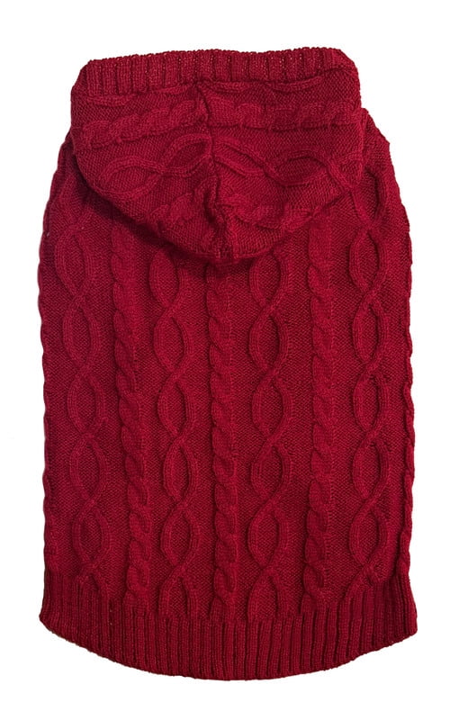 Vibrant Life Holiday Cable Knit Sweater for Dogs and Cats, Red, XS
