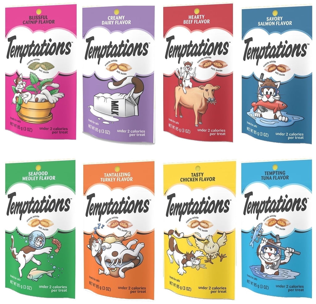 Temptations Cat Treat 8 Flavors Variety Pack, 3oz Each