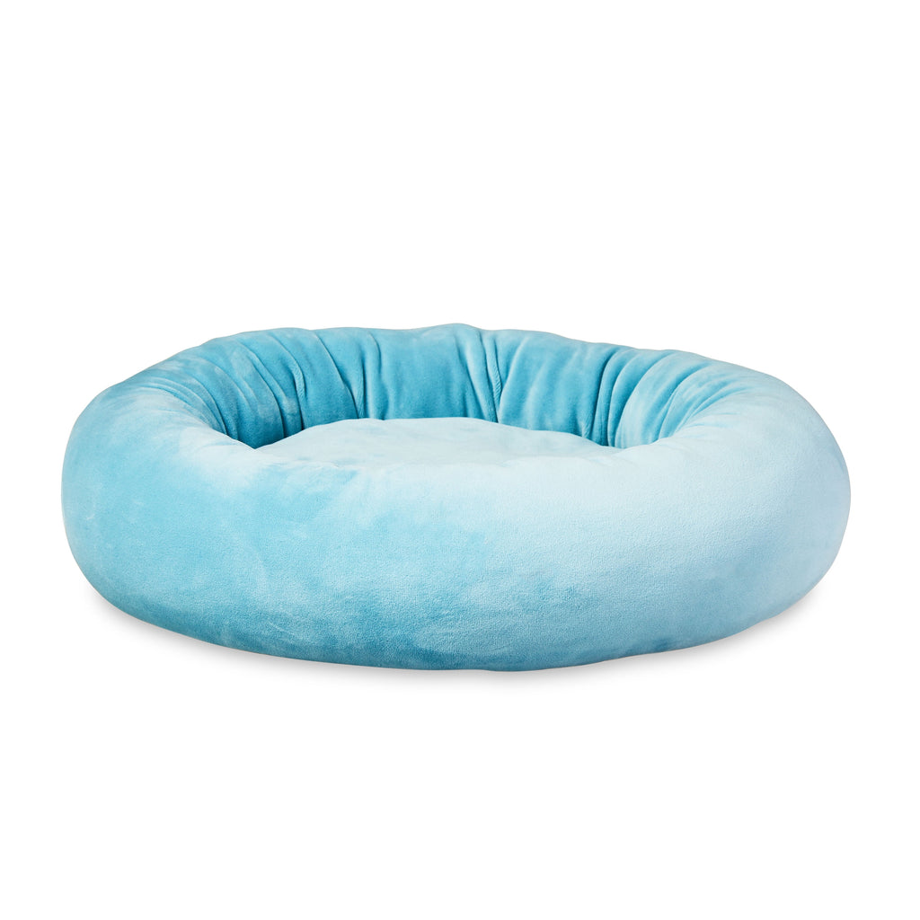 Vibrant Life Small Squishy Cuddler Pet Bed, Blue, 17 in
