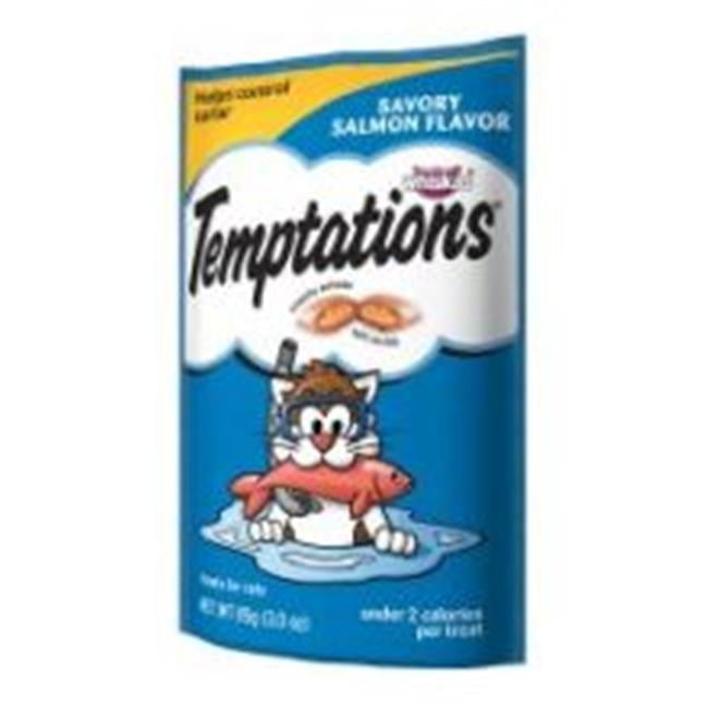 Temptations Classic Savory Salmon Flavor Crunchy And Soft Treats For Cats, 3 Oz Pouch