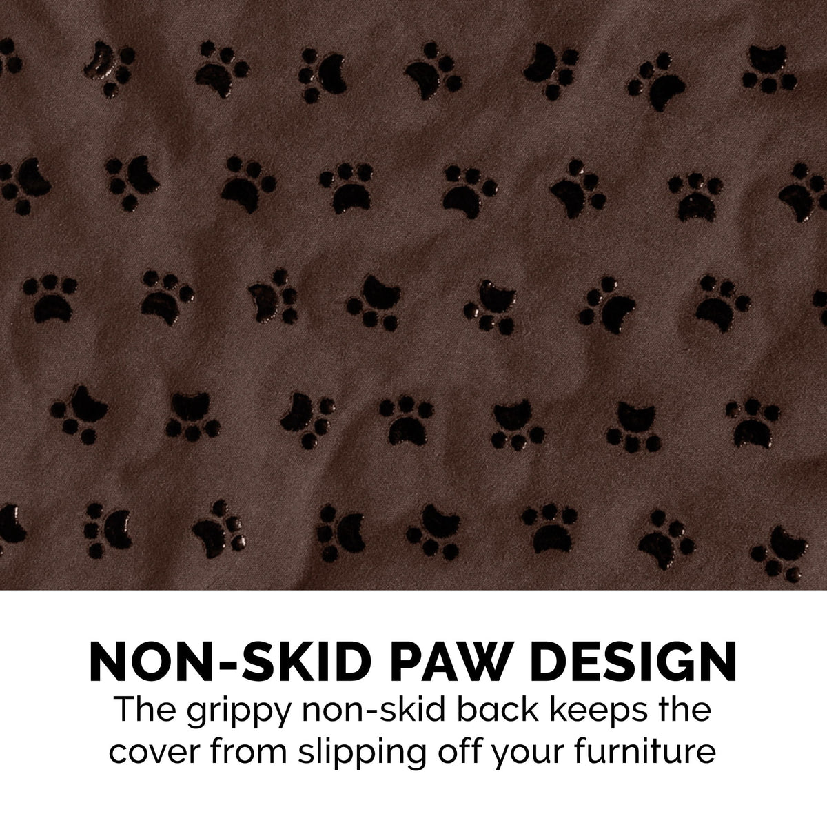 FurHaven Pawprint Non-Skid Sofa and Chair Furniture Protector for Dogs and Cats - Sofa, Dark Brown