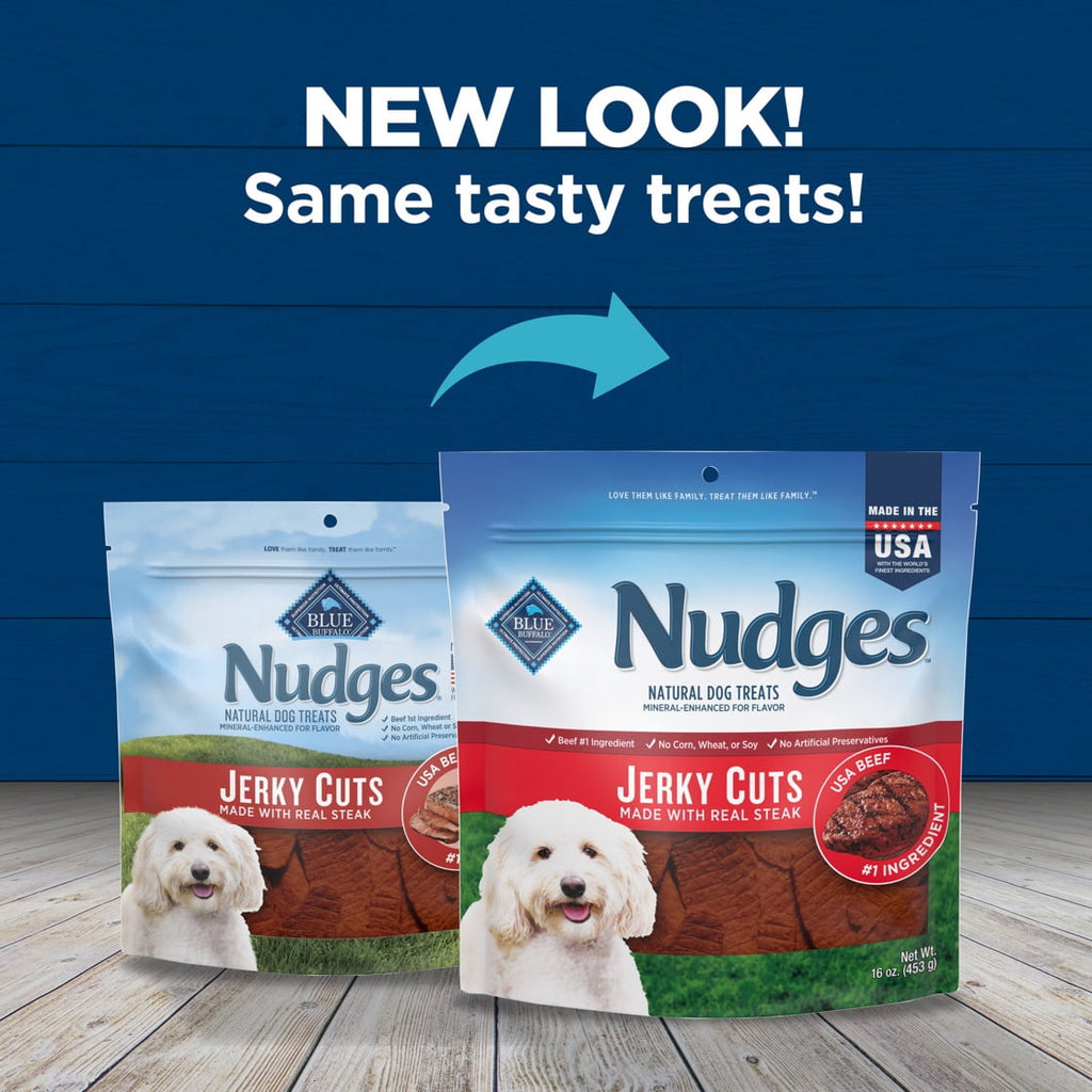 Blue Buffalo Nudges Jerky Cuts, Natural Dog Treats, Steak Jerky, 28oz Bag