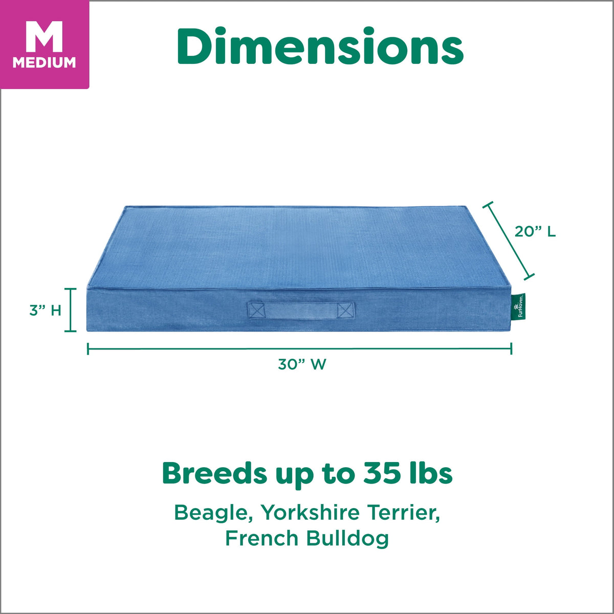 FurHaven Grid Indoor-Outdoor Cooling Memory Foam Deluxe Mattress for Dogs and Cats - Olivine, Medium