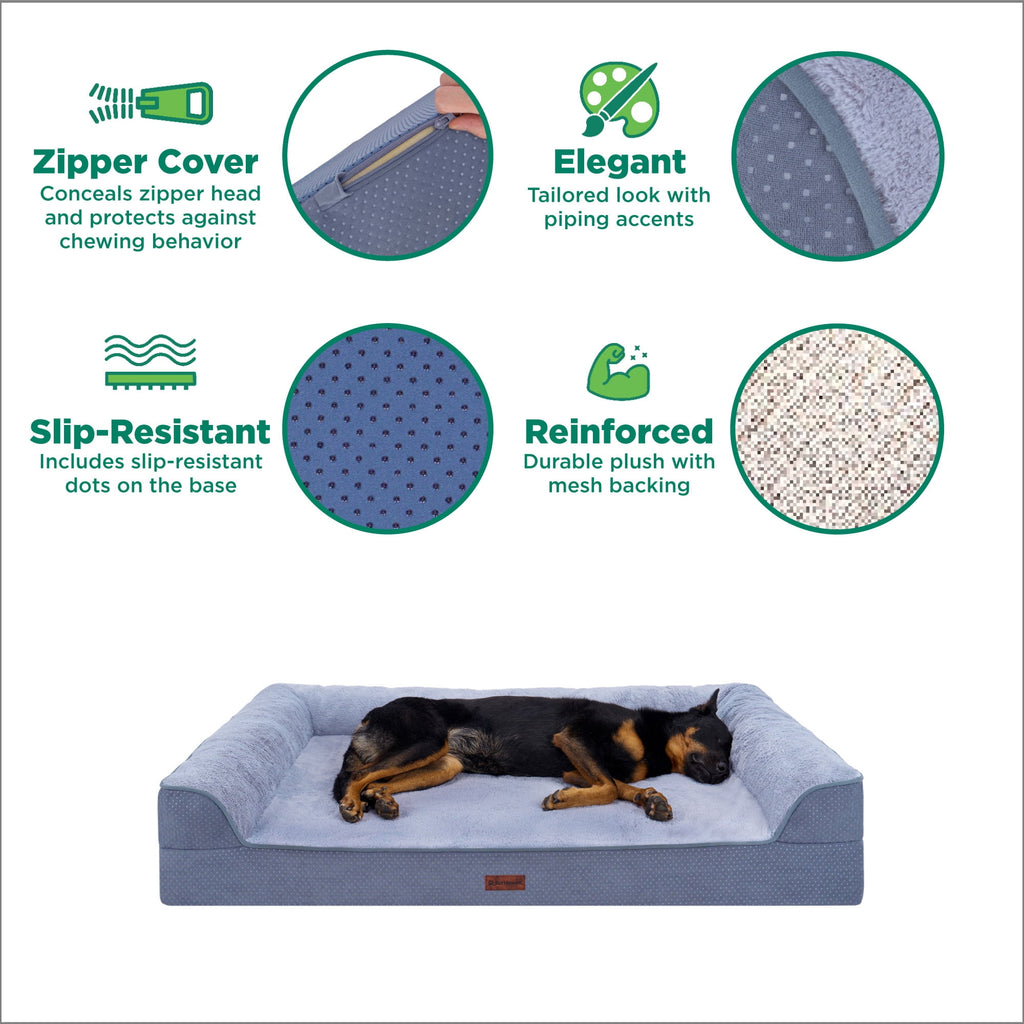 FurHaven Plush & Embossed Velvet Dreamer Orthopedic Sofa Pet Bed for Dogs and Cats - Cognac, Medium