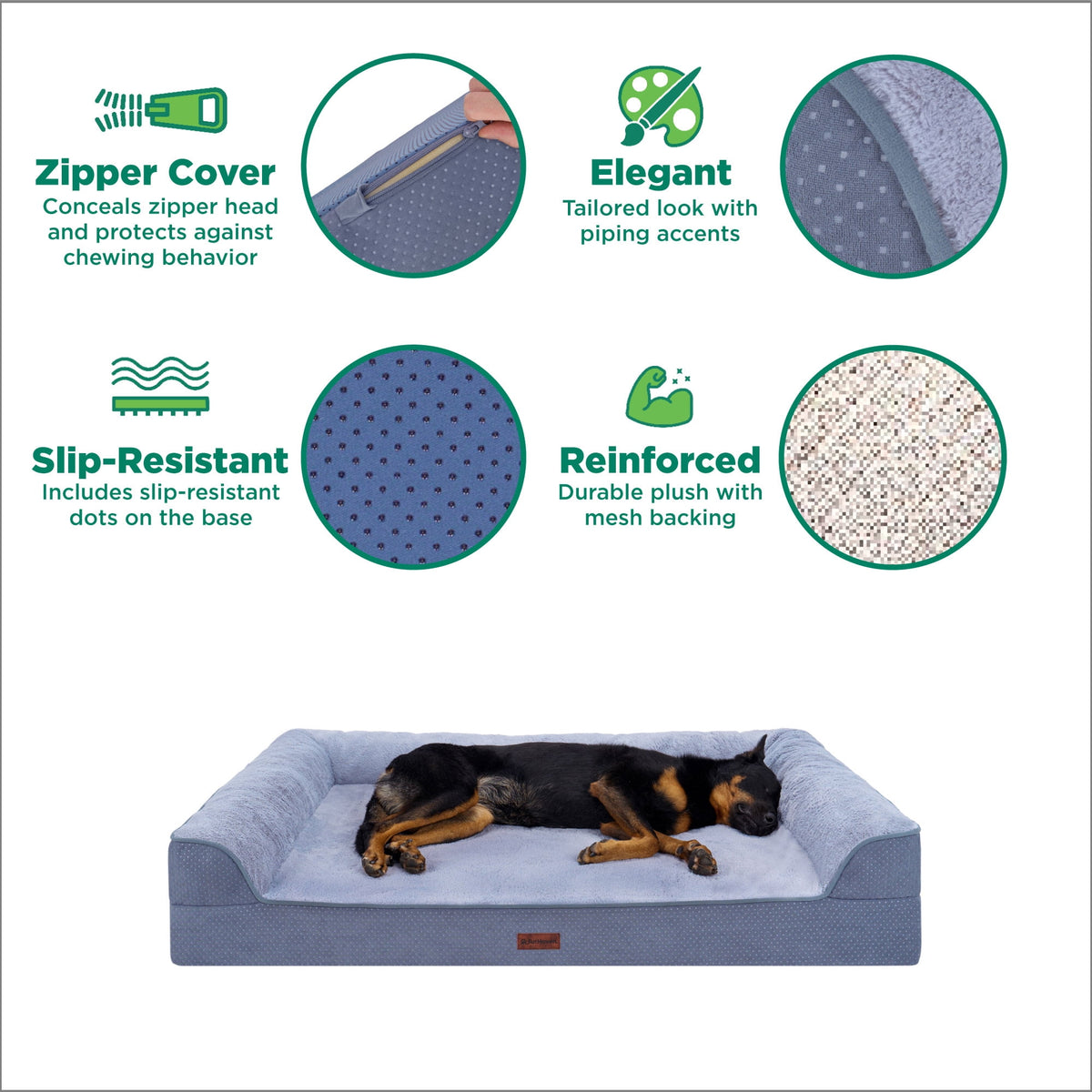 FurHaven Plush & Embossed Velvet Dreamer Orthopedic Sofa Pet Bed for Dogs and Cats - Cognac, Medium