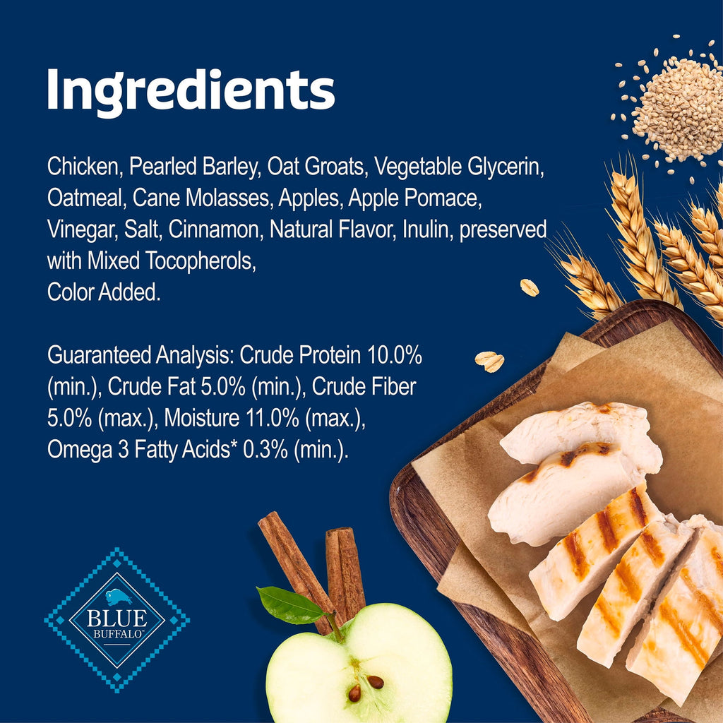 Blue Buffalo Soft & Chewy Health Bars Baked with Real Chicken & Apples, Dog Treats, 9 oz.