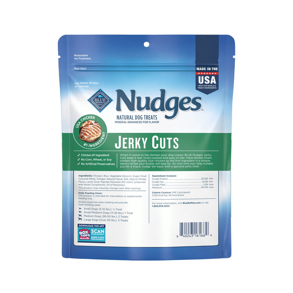 Blue Buffalo Nudges Jerky Cuts, Natural Dog Treats, Chicken Jerky, 28oz Bag