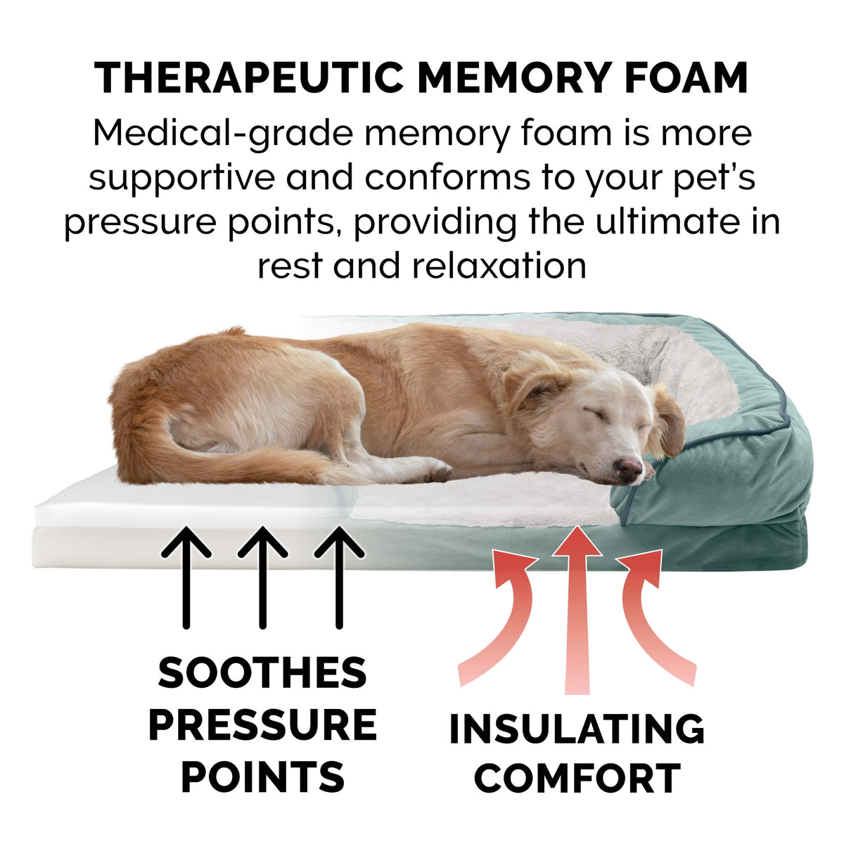 FurHaven Pet Products Velvet Waves Perfect Comfort Cooling Gel Top Sofa-Style Pet Bed for Dogs & Cats - Brownstone, Medium