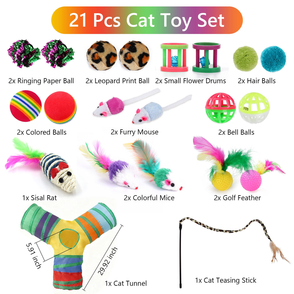 Semfri Cat Toys Tunnels Collapsible Pets Cat Jungle Tunnels Kitty Toys Balls