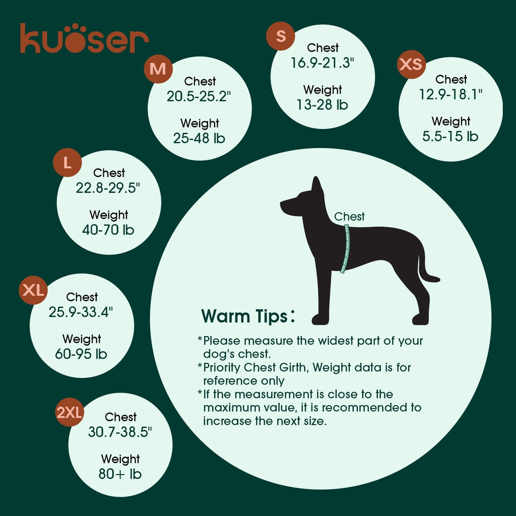 Kuoser Dog Life Jacket, Reflective and Adjustable Dog Life Vest for Small Medium Large Dogs Red, S