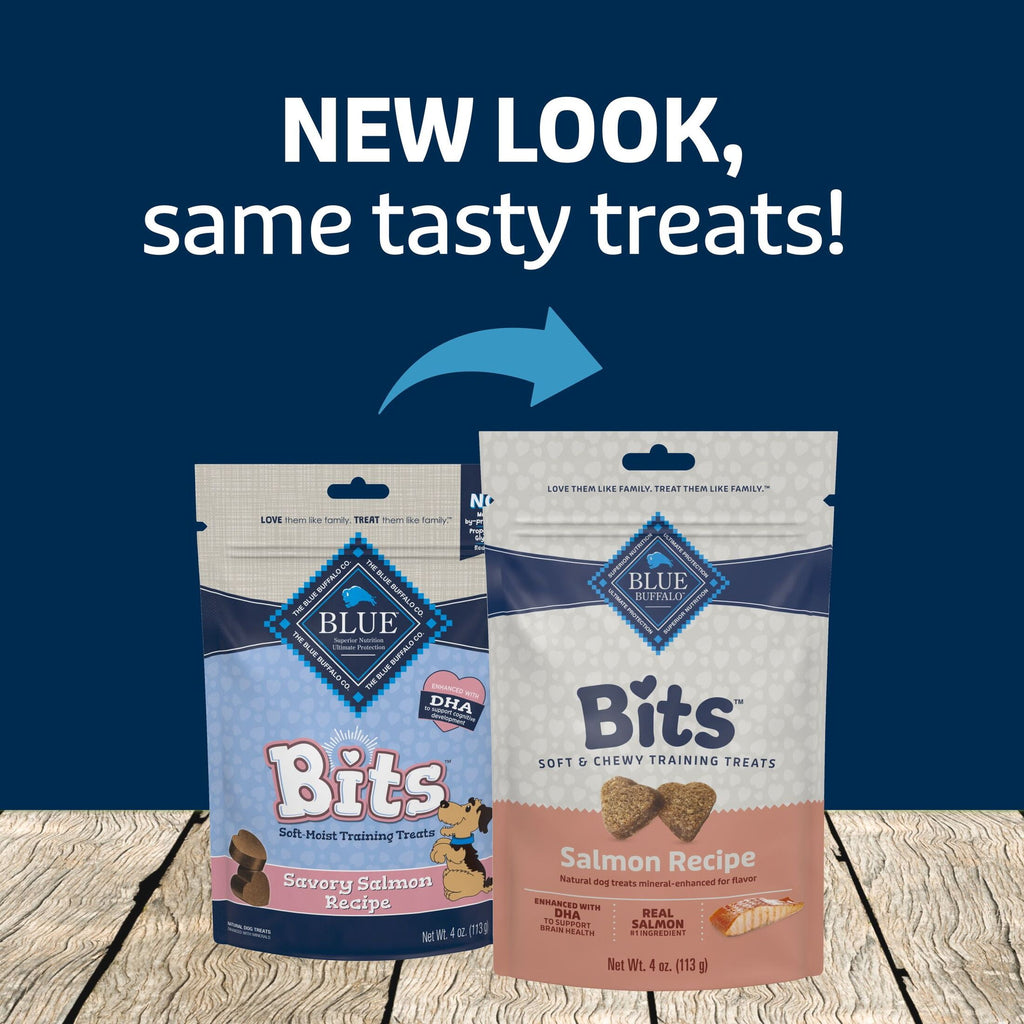 Blue Buffalo Bits Soft Dog Treats for Training, Enhanced with DHA, Salmon, 4-oz. Bag