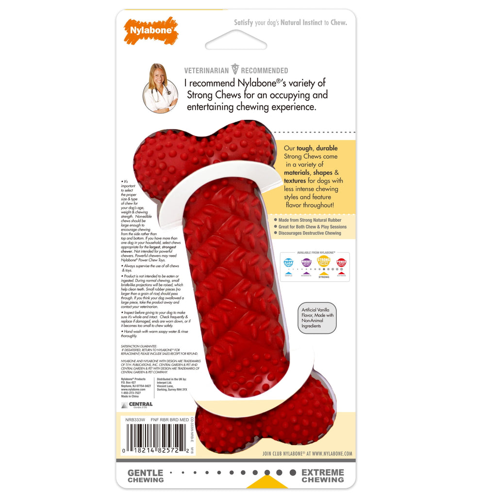 Nylabone Strong Chew Braid Bone Dog Toy, Dog Chew Toy, Vanilla Flavor, Medium, 1 Count