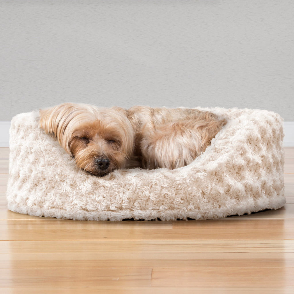 FurHaven Pet Products Ultra Plush Oval Pet Bed for Dogs & Cats - Gray, Small