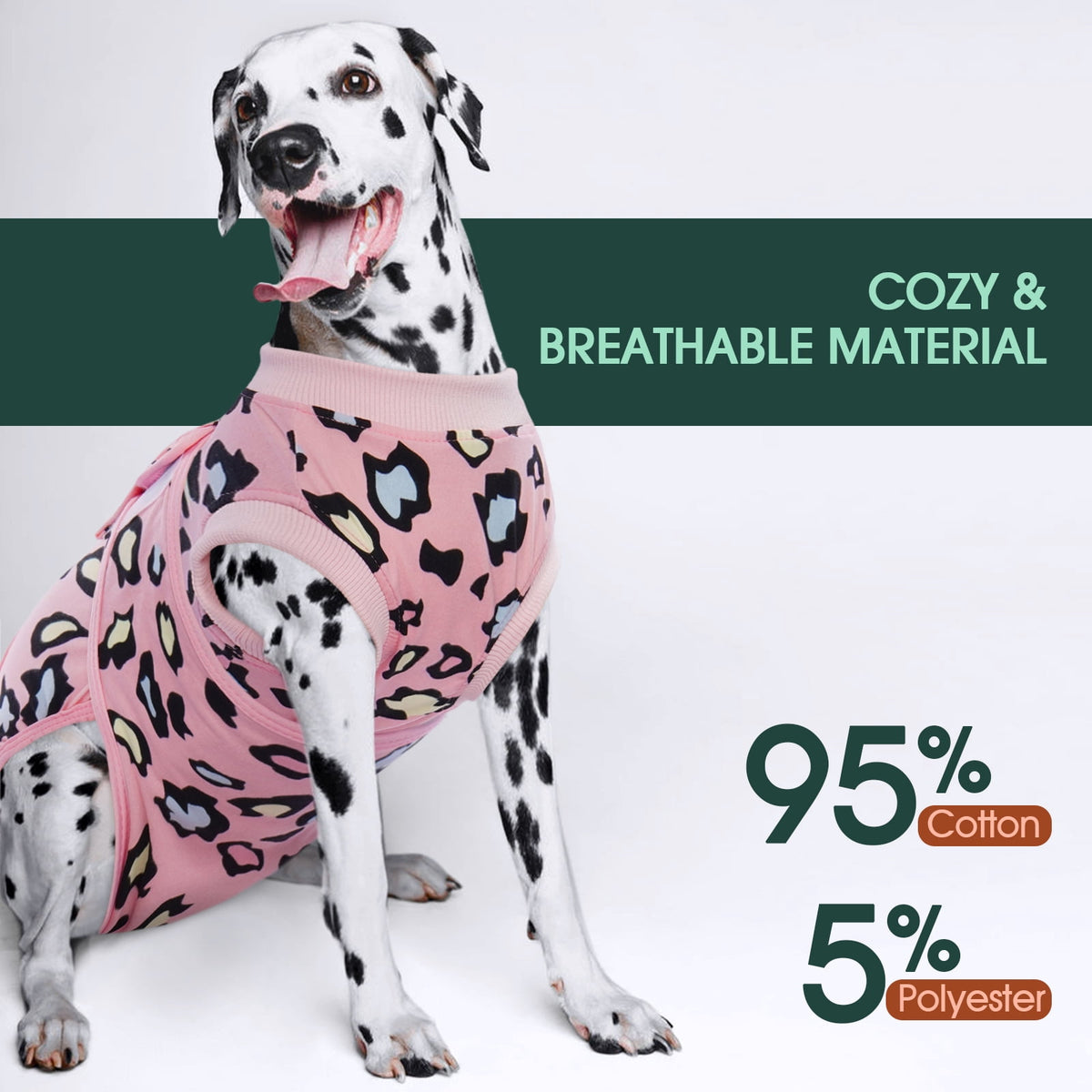 Kuoser Dog Recovery Suit after Surgery, Professional Surgical Onesie for Male Female Dogs, Soft Pet Surgery Suit for Abdominal Wounds Skin Disease, Purple Leopard, XL