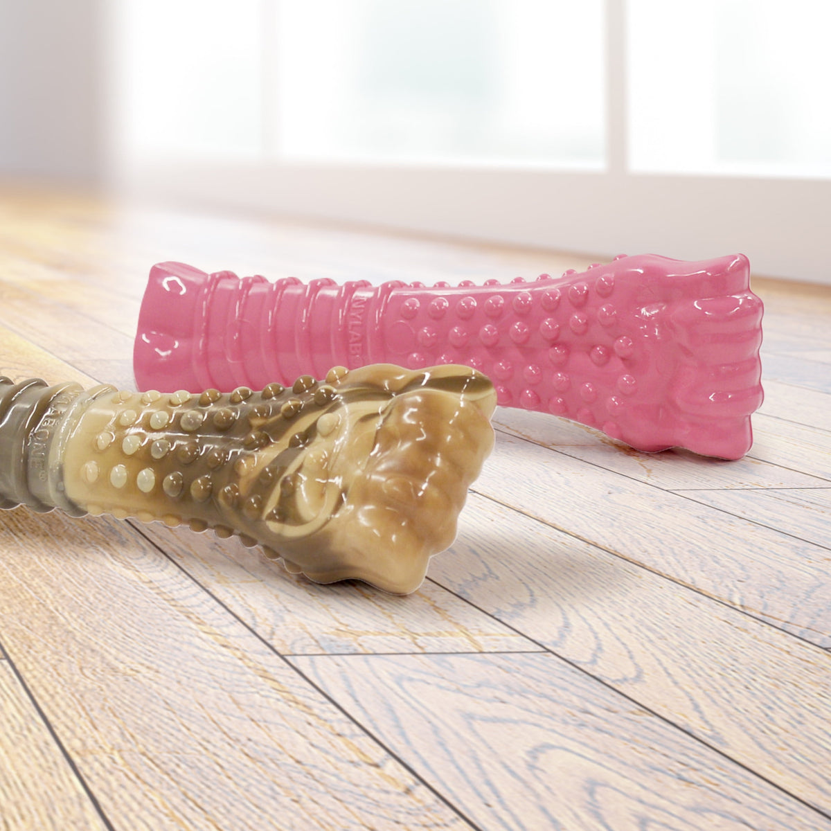 Nylabone Power Chew Textured Knuckle Bone Dog Chew Toy Chicken Pink & Camo X-Large (2 Count)