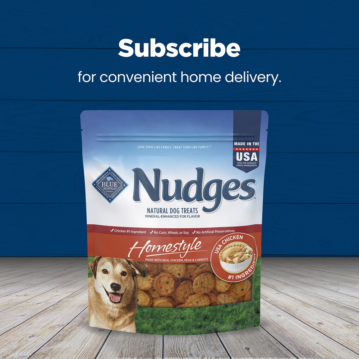 Blue Buffalo Nudges, Natural Dog Treats, Chicken Pot Pie Recipe, 28oz Bag