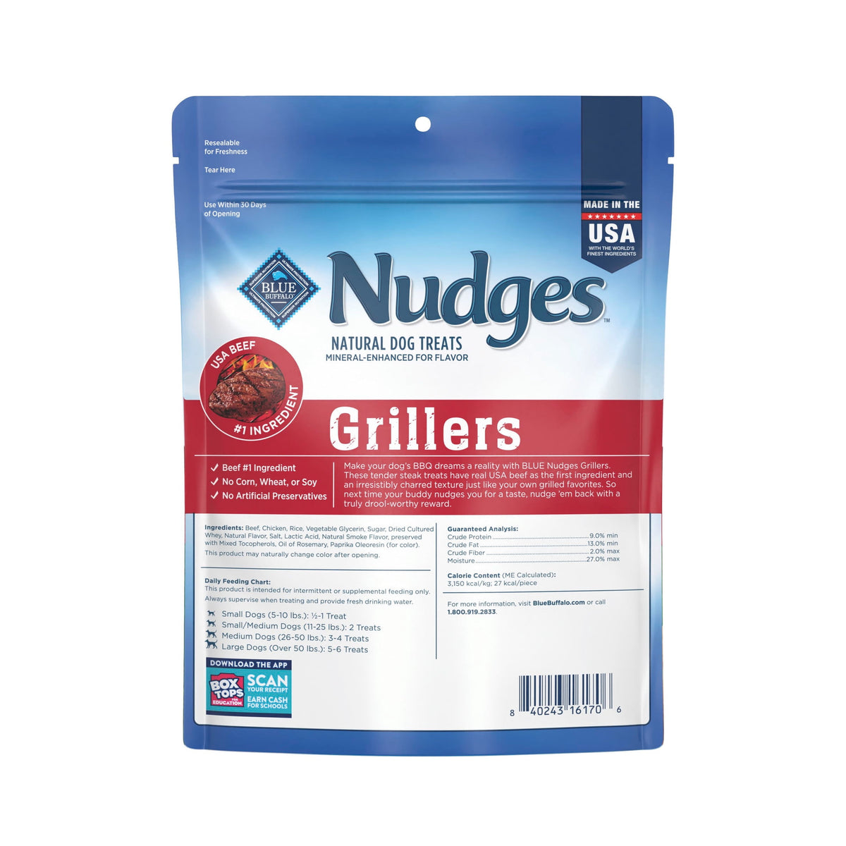 Blue Buffalo Nudges Grillers, Natural Dog Treats, Steak, 12oz Bag