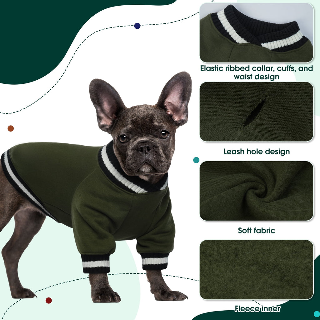 Kuoser Dog Winter Sweater, Cute Pet Pullover Vest, Soft and Thick Sweatshirt for Dogs and Cats, Green, XL