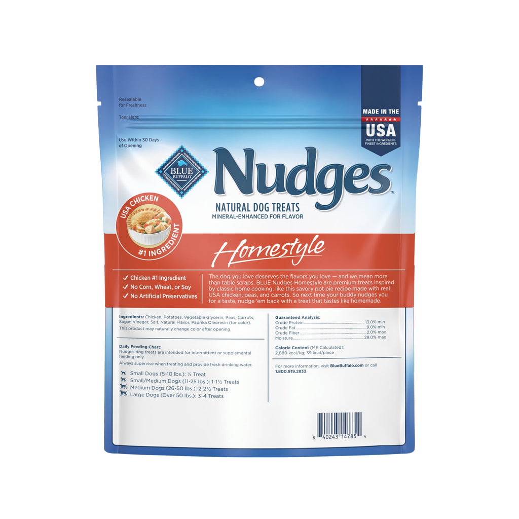 Blue Buffalo Nudges, Natural Dog Treats, Chicken Pot Pie Recipe, 28oz Bag