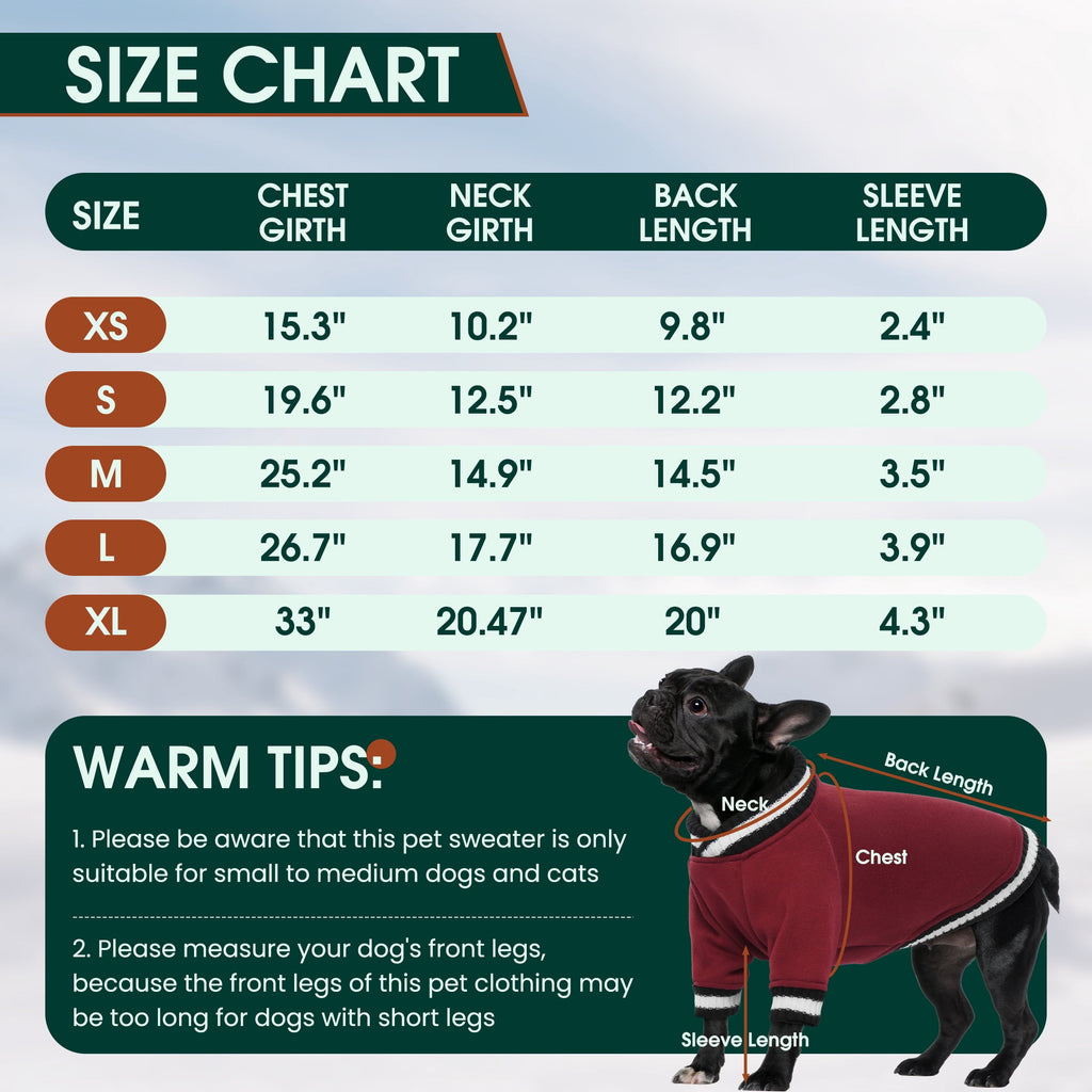 Kuoser Dog Winter Sweater, Cute Pet Pullover Vest, Soft and Thick Sweatshirt for Dogs and Cats, Green, XL