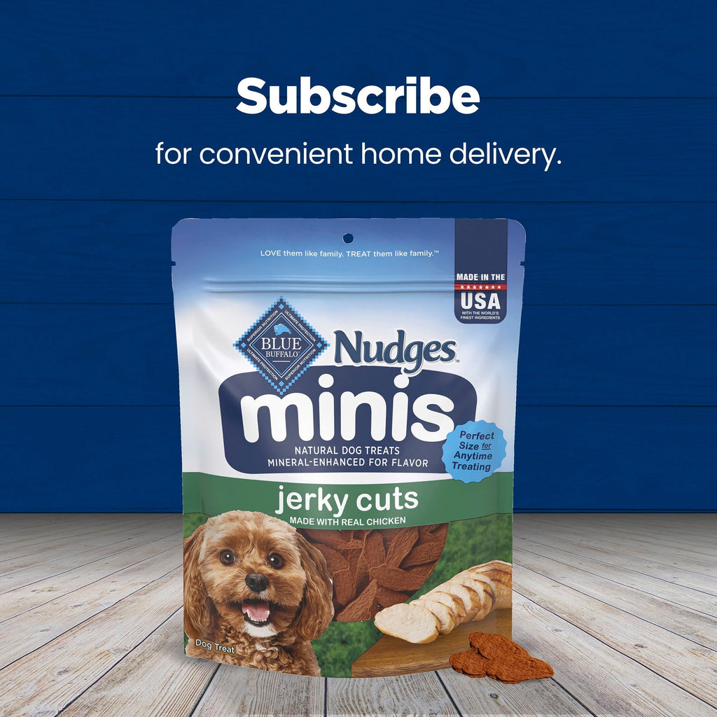 Blue Buffalo Nudges Minis Jerky Cuts Made with Real Chicken Natural Dog Treats, 10oz Bag