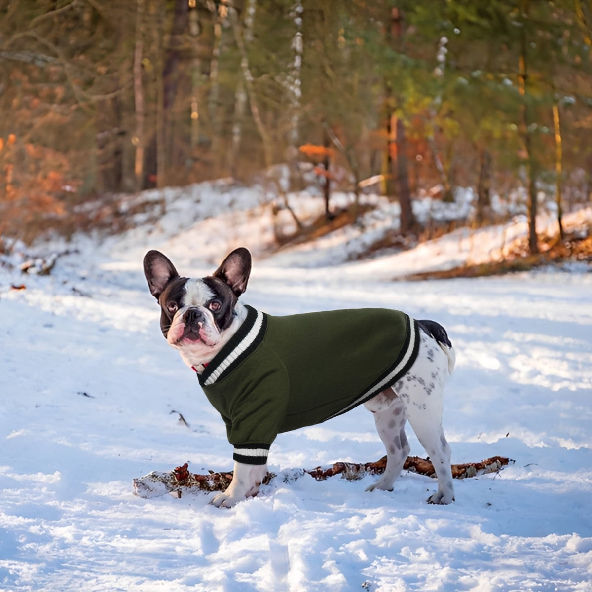 Kuoser Dog Winter Sweater, Cute Pet Pullover Vest, Soft and Thick Sweatshirt for Dogs and Cats, Green, XL
