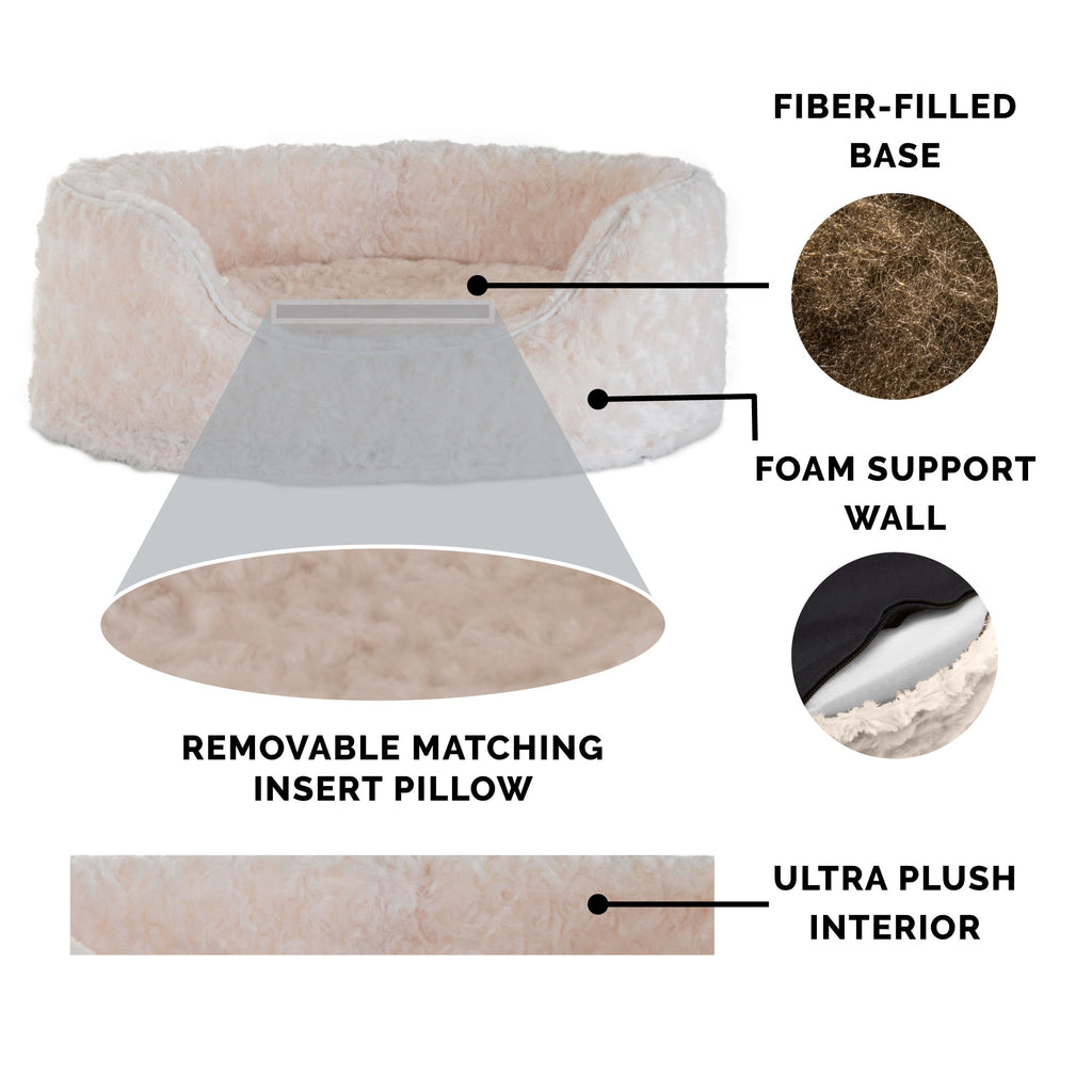 FurHaven Pet Products Ultra Plush Oval Pet Bed for Dogs & Cats - Gray, Small