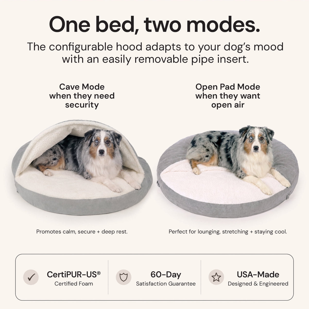 Furhaven 26" Round Orthopedic Dog Bed Sherpa & Suede Snuggery w/ Removable Washable Cover - Gray, 26-inch Faux Lambswool & Suede Gray 26 inch Snuggery (Orthopedic Foam)