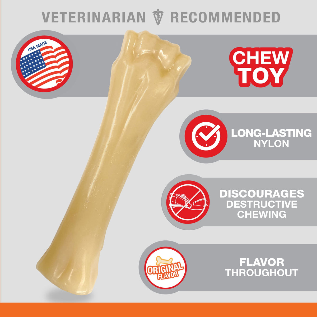Nylabone Power Chew Knuckle Bone Dog Toy, Dog Chew Toy, Original Flavor, X-Large, 1 Count