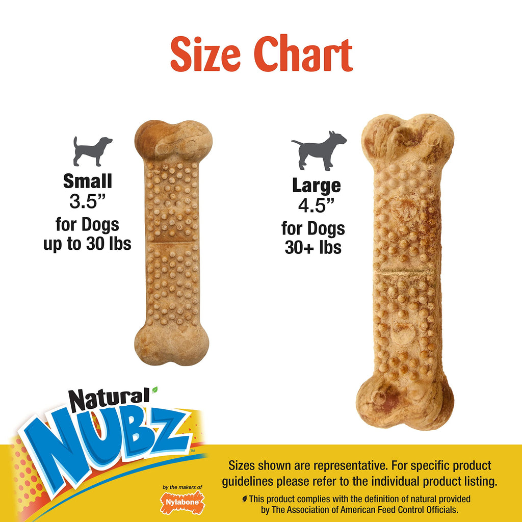 Nylabone Natural Nubz Edible Dog Chews Value Pack of 66ct. / 7.8 lbs. Total (3 x 2.6 lb / 22 ct Bags), 66 large chews; in 3- 2.6lb bags By Visit the Nylabone Store