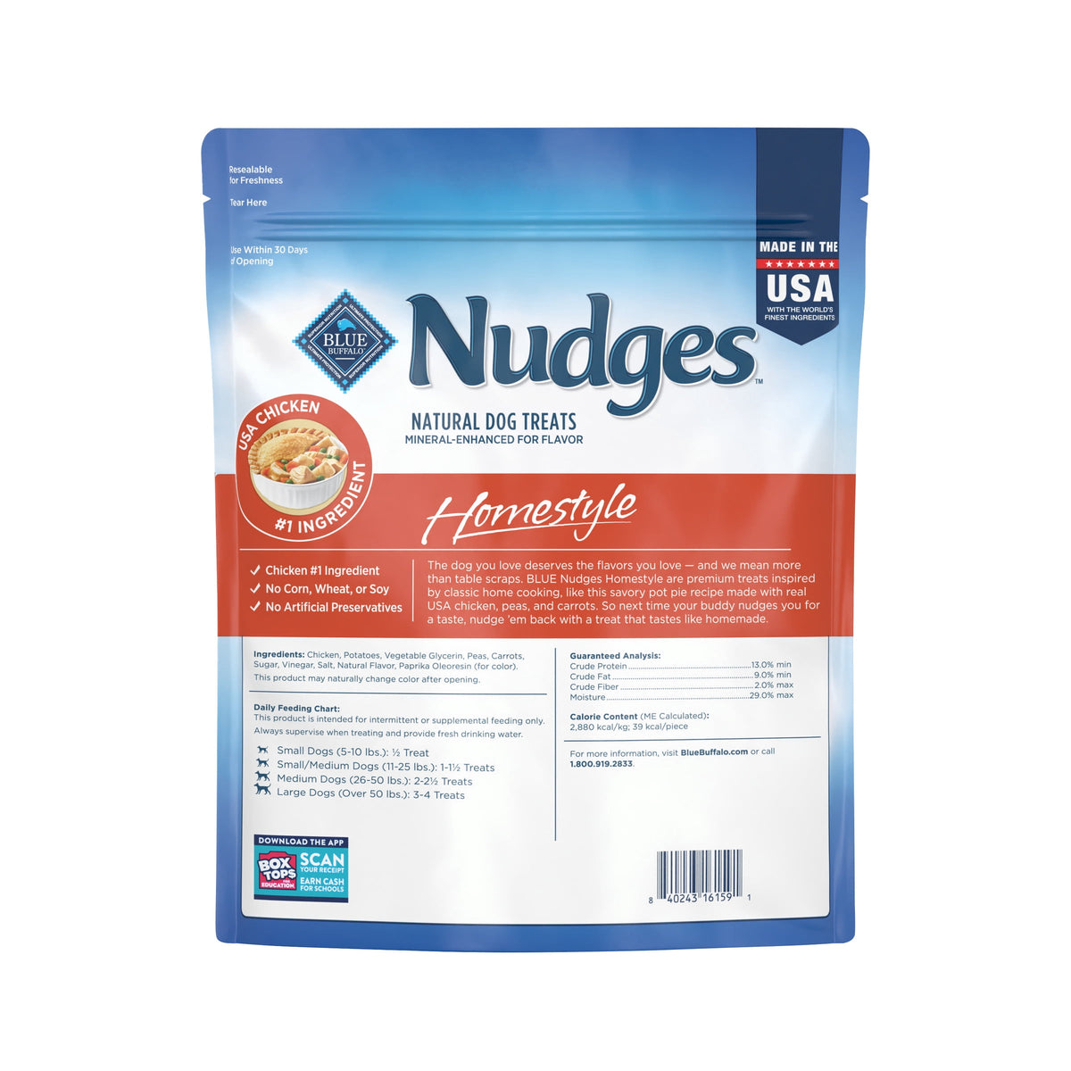 Blue Buffalo Nudges, Natural Dog Treats, Chicken Pot Pie Recipe, 28oz Bag