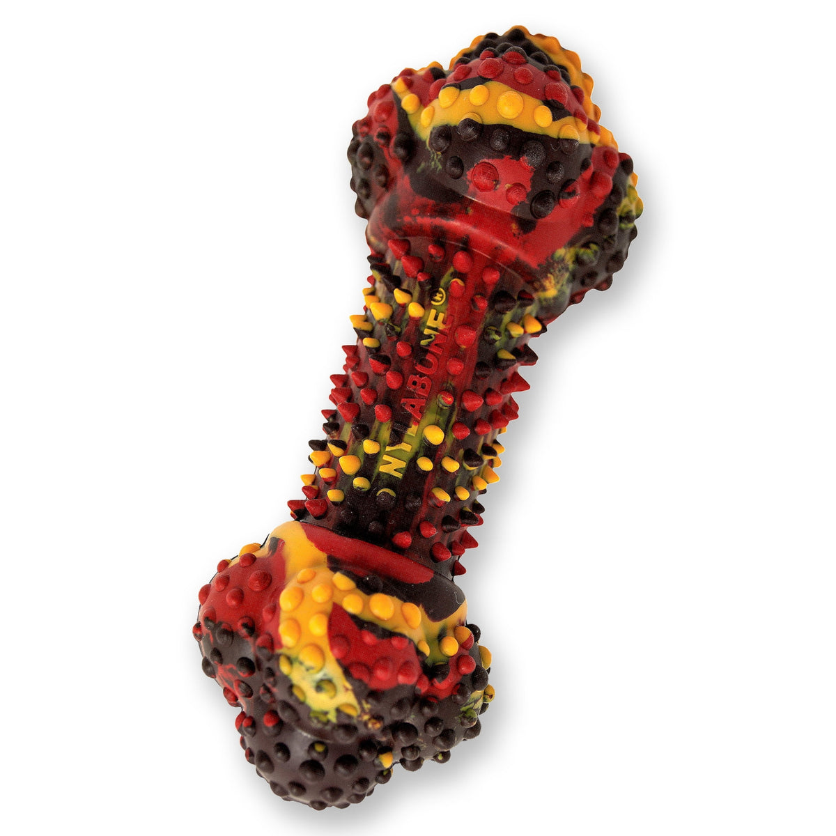 Nylabone Strong Chew Double Action Bone Dog Toy, Rubber Dog Chew Toy, Bacon Cheeseburger Flavor, Small, 1 Count