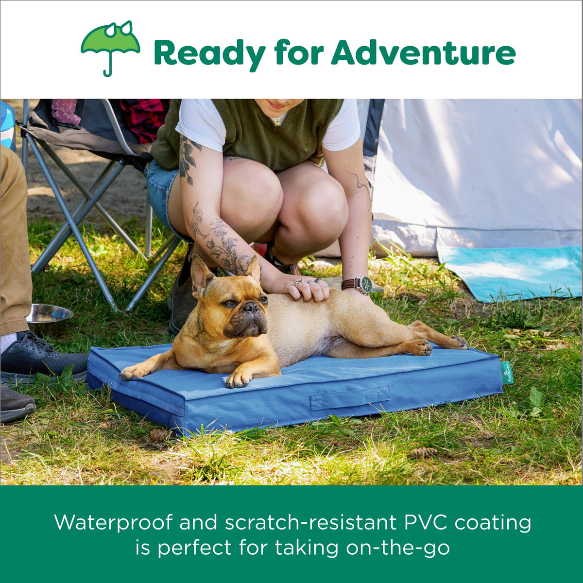 FurHaven Grid Indoor-Outdoor Cooling Memory Foam Deluxe Mattress for Dogs and Cats - Olivine, Medium