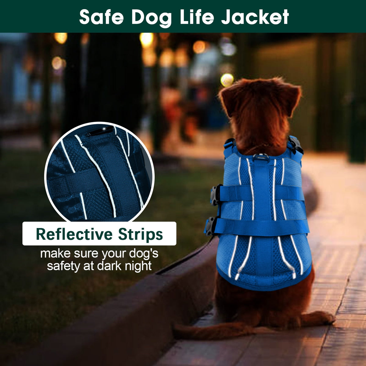 Kuoser Dog Life Jacket, Reflective and Adjustable Dog Life Vest for Small Medium Large Dogs Red, S