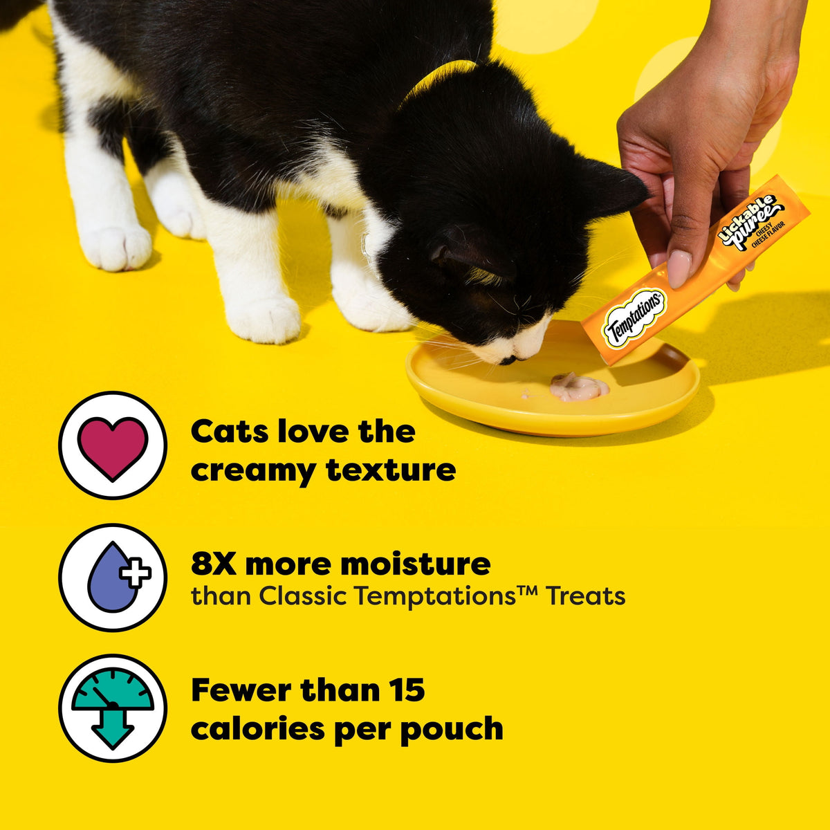 Temptations Creamy Puree With Cheese Lickable, Squeezable Cat Treats, 16-Pack Of 12G Pouches