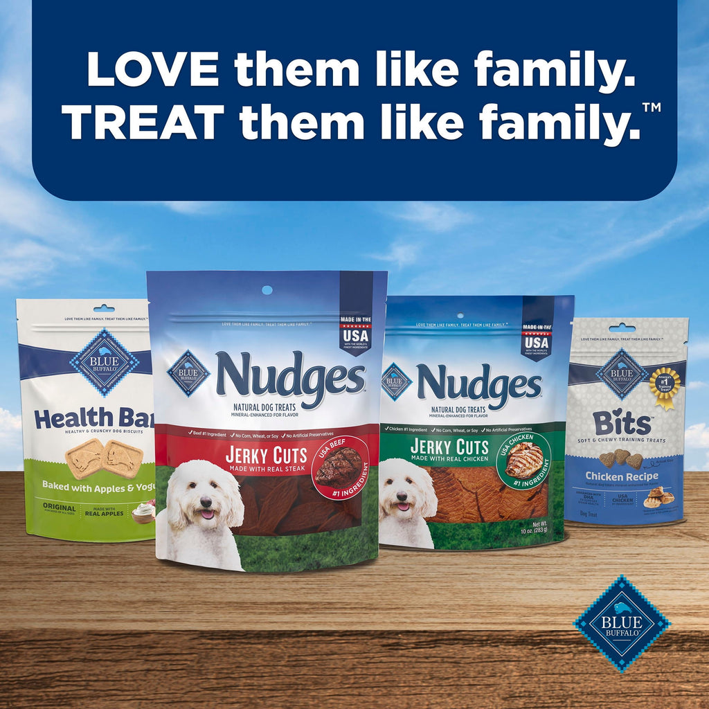 Blue Buffalo Nudges Jerky Cuts, Natural Dog Treats, Steak Jerky, 28oz Bag